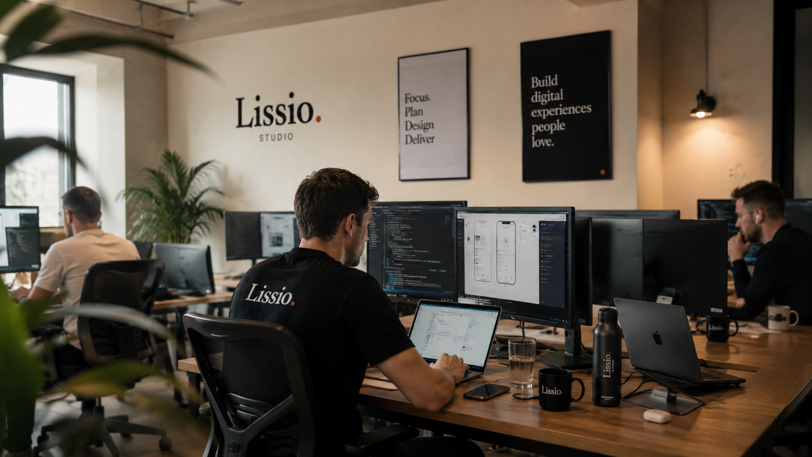 The Lissio team at work in our studio